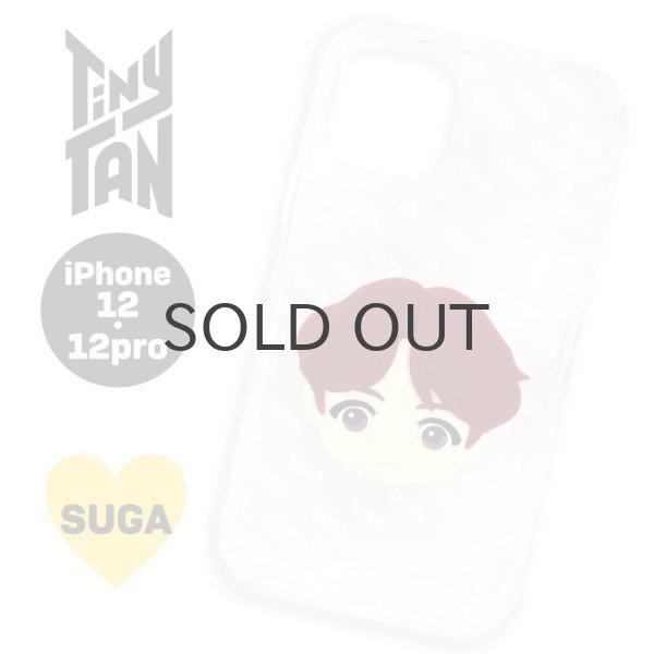 画像1: 【70%OFF】TinyTAN フェイスクリアiPhoneケース(SUGA) 【iPhone12/12Pro】【KiNiNaRu/きになる】公式グッズ TinyTAN  キャラクターグッズ通販 (1)